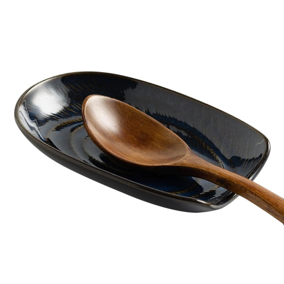 1 Pack Stylish Ceramic Spoon Rest, Anti-Scratch Stove Top Utensil Rest, Practical Kitchen Decor & Ideal Gift for Home Cooks