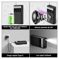 thumbnail image 2 of Radio Am Fm Portátil Recargable Con Linterna Mp3 Micro Sd Negro, 2 of 5