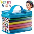 thumbnail image 1 of Dsseng Heatless Curlers 42Pcs Flexi Rods Natural Hair 7 Sizes Set Hair Sponge Foam Curler Set for Long Natural Hair Home Salon(Random Color), 1 of 8