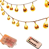 Uutvmp 8.2ft Halloween Pumpkin String Lights, Pumpkin LED Lights, Pumpkin Decorative Lighting String, 2 Modes Battery Operated 20LED Pumpkin Lights for Halloween Decorations