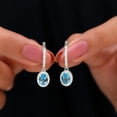 thumbnail image 4 of Rosec Jewels Classic J Hoop Drop Earrings with London Blue Topaz and Diamond for Women - 2.75 CT, 10K White Gold, 4 of 9