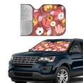 thumbnail image 4 of ZNDUO Autumn Watercolor Pink Flowers Pattern Car SUV Windshield, Small Size UV Rays and Heat Sun Visor Protector Foldable Sun Shade Car Windshield, 4 of 8