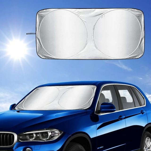 Car Windshield Sun Shade, Foldable Front Windshield Visor Sunshade Cover, Anti UV Reflective Protector, Block Sun Rays Vehicles Parasol, 160x86cm