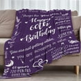 thumbnail image 4 of Kainsy 60th Birthday Gifts for Women Blanket, Happy 60th Birthday Decorations Women Throw Blanket,60 Year Old Gift Ideas, Cheers to 60 Years Gifts, Purple Blanket for Her(60"x80"), 4 of 7