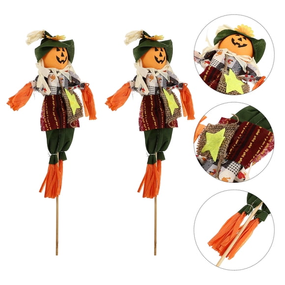 IFANLANDOR Pair Outdoor Decorations Festive Atmosphere Straw Scarecrow Dolls