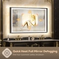 thumbnail image 6 of Keonjinn LED Bathroom Mirror with Lights 40x24 inch Black Metal Framed Front & Back Light Vanity Mirror Baroque Gothic Antifog Stepless Dimmable White/Warm/Natural, Rectangle Wall Mounted Mirror, 6 of 8