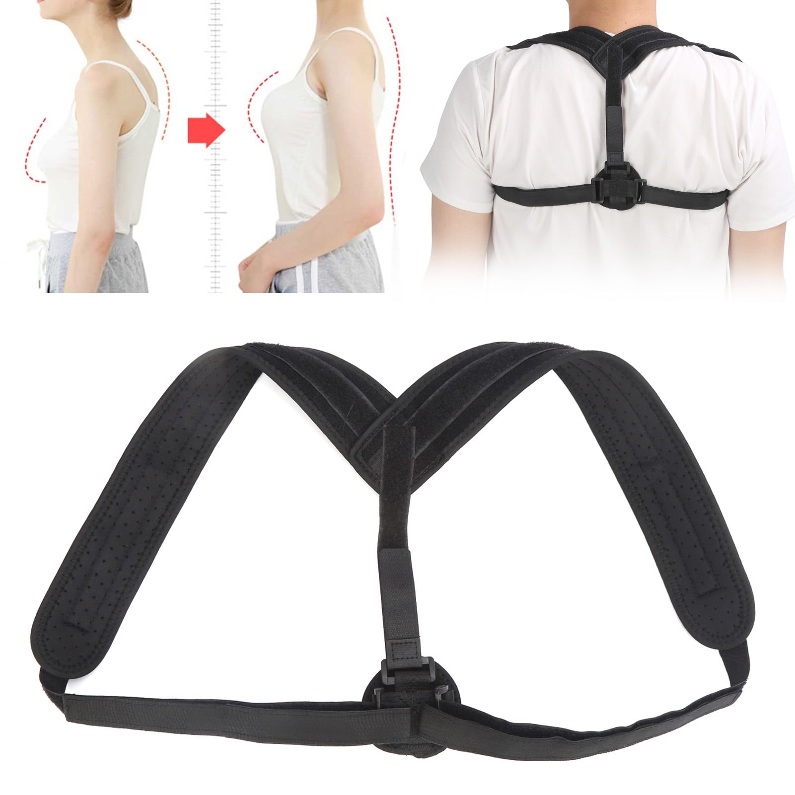 Henmomu Adjustable Back Posture Corrector Release Buckle Clavicle Spine