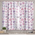 thumbnail image 2 of Ambesonne Diamonds Valance & Curtain, Watercolor Heart Rocks, 55"x45", Pink Violet Red, 2 of 6