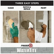 White, Zinsser WaterTite Matte General Purpose Waterproofing Paint- 369381, Gallon