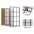 thumbnail image 6 of SHYFOY 47.25" x 31.5" Large Windowpane Mirror with Metal Frame, Industrial Wall Decor for Living Room, Easy to Hang, 6 of 11