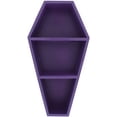 thumbnail image 3 of Manny's Mysterious Oddities Purple Coffin Shelf - Spooky Gothic Decor for the Home -Floating Wooden Shelf for Wall or Table Top, 3 of 7