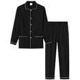 thumbnail image 4 of MoFiz Pjs Men's Long Sleeve Top & Pants 100% Cotton Pajama Sets Button Down Cozy Loungewear Set, 4 of 8