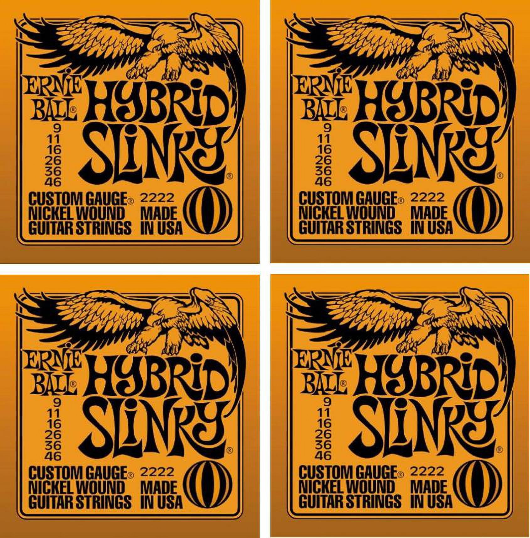 Ernie Ball Hybrid Slinky Electric Guitar Strings, Lot Of 4, Gauges 9-46, P02222^4