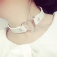 thumbnail image 2 of Collar Remache Cuero en forma de corazón Gargantilla ajustable Estilo punk Rock Joyería Regalos de cumpleaños Suministros Mujeres Negro Ropa, zapatos y accesorios Miscelánea blanco 40x1.8 cm Jumpingount AP1356-02B, 2 of 6