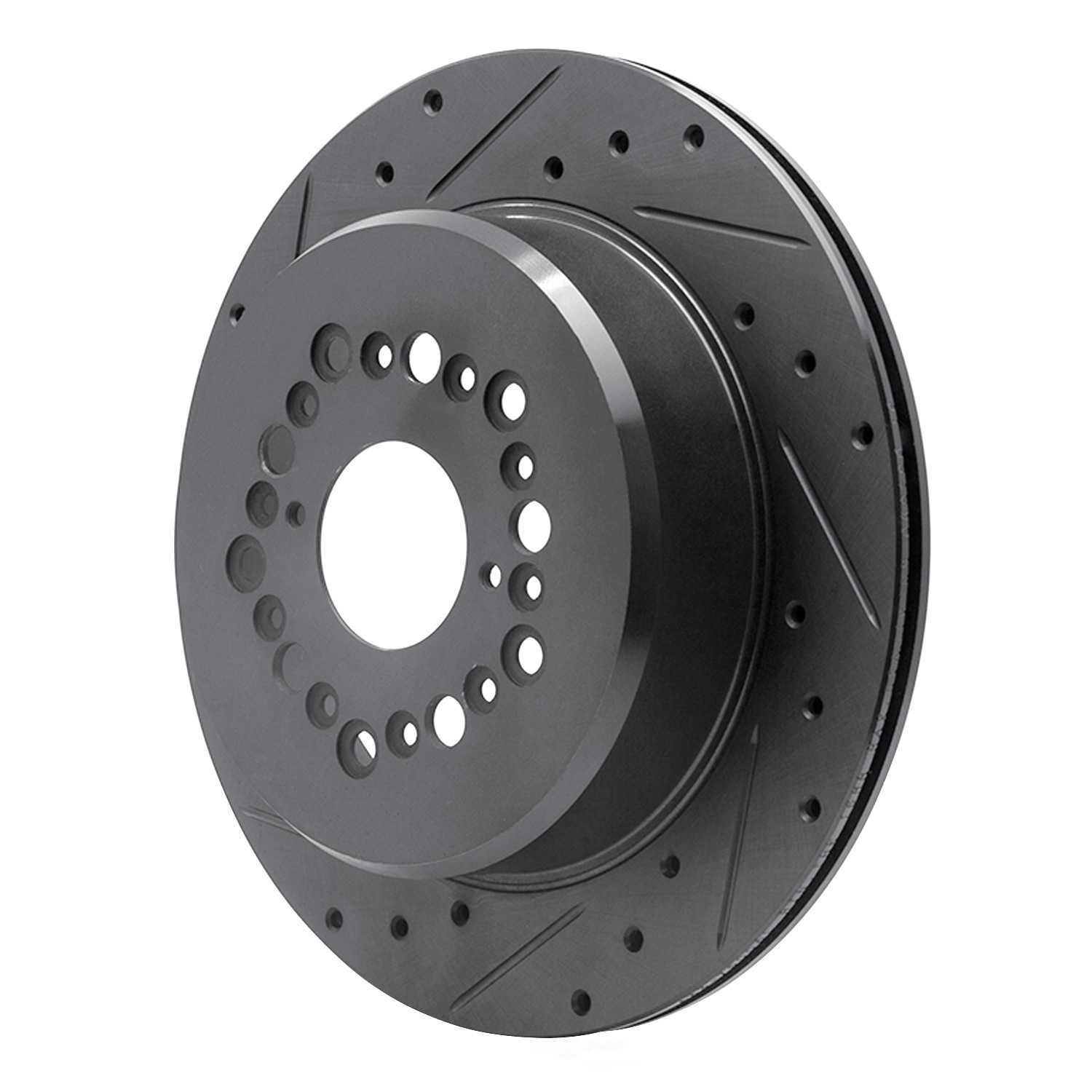 Dynamic Friction Company 633-75006L DFC Brake Rotor - Drilled And Slotted - Black