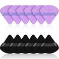 thumbnail image 1 of 12 Pieces Powder Puff Face Triangle Makeup Puff for Loose Powder Soft Body Cosmetic Foundation Sponge Mineral Powder Wet Dry Makeup Tool (Black, Purpl, 1 of 4