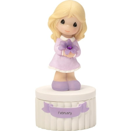 - February Birthstone Trinket Box Amethyst Resin 163462