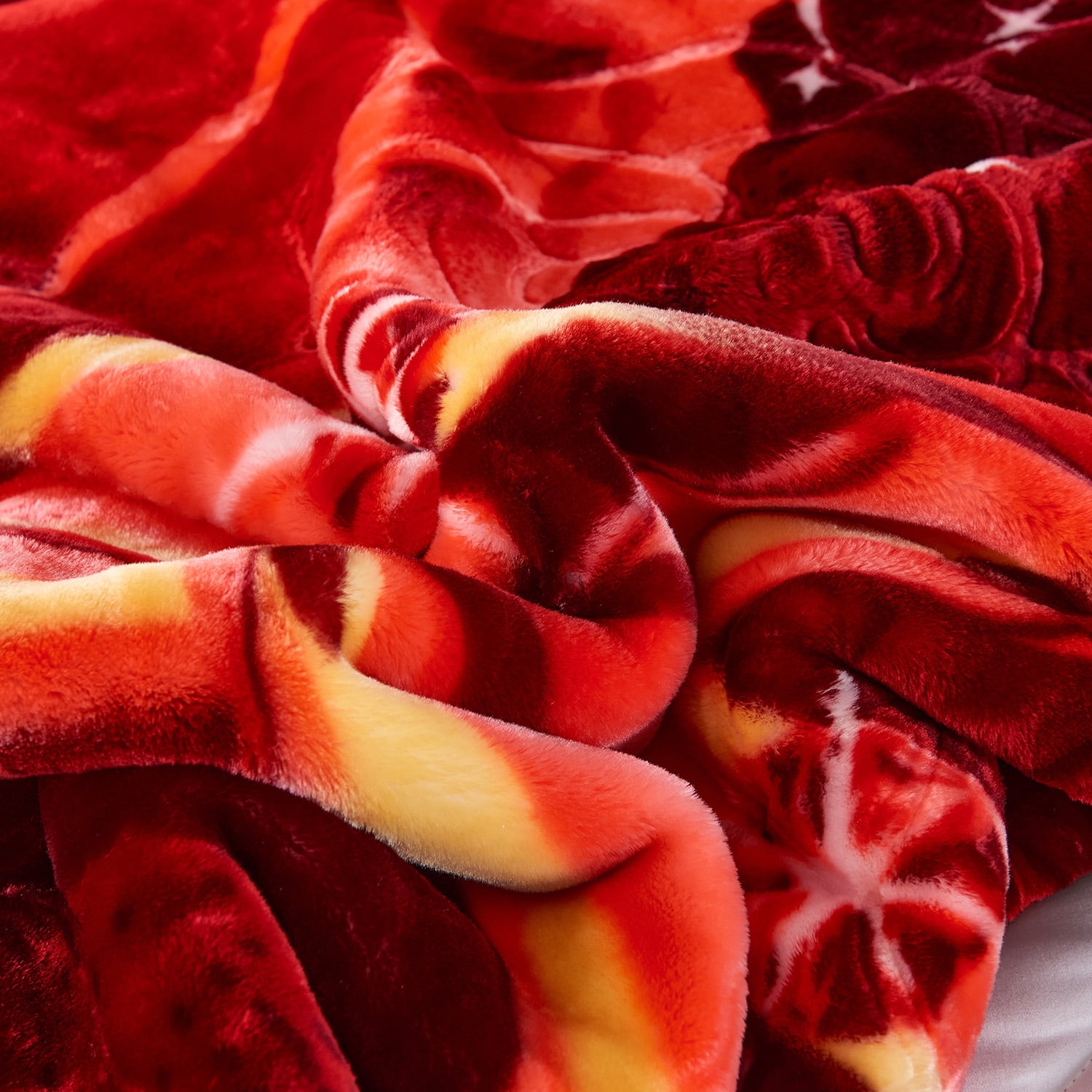 NC Contemporary Red Printed Polyester Reversible Bed Blanket King