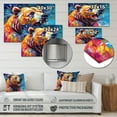 thumbnail image 4 of Designart "Wild Encounter with a Colorful Bear" Animals Bear Metal Wall Decor, 4 of 5