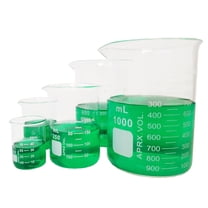 Beaker Set Borosilicate Glass Graduated - One Each 50ml, 100ml, 250ml, 600ml, 1000ml