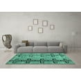 thumbnail image 3 of Ahgly Company Indoor Rectangle Abstract Turquoise Blue Modern Area Rugs, 2' x 4', 3 of 4