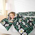 thumbnail image 4 of jejeloiu Tropical Floral 7 Pieces Full Size Bedding Sets For Girls,Bright Print Full Size Bed in a Bag,Black Green White,Light Gray Reversible, 4 of 7