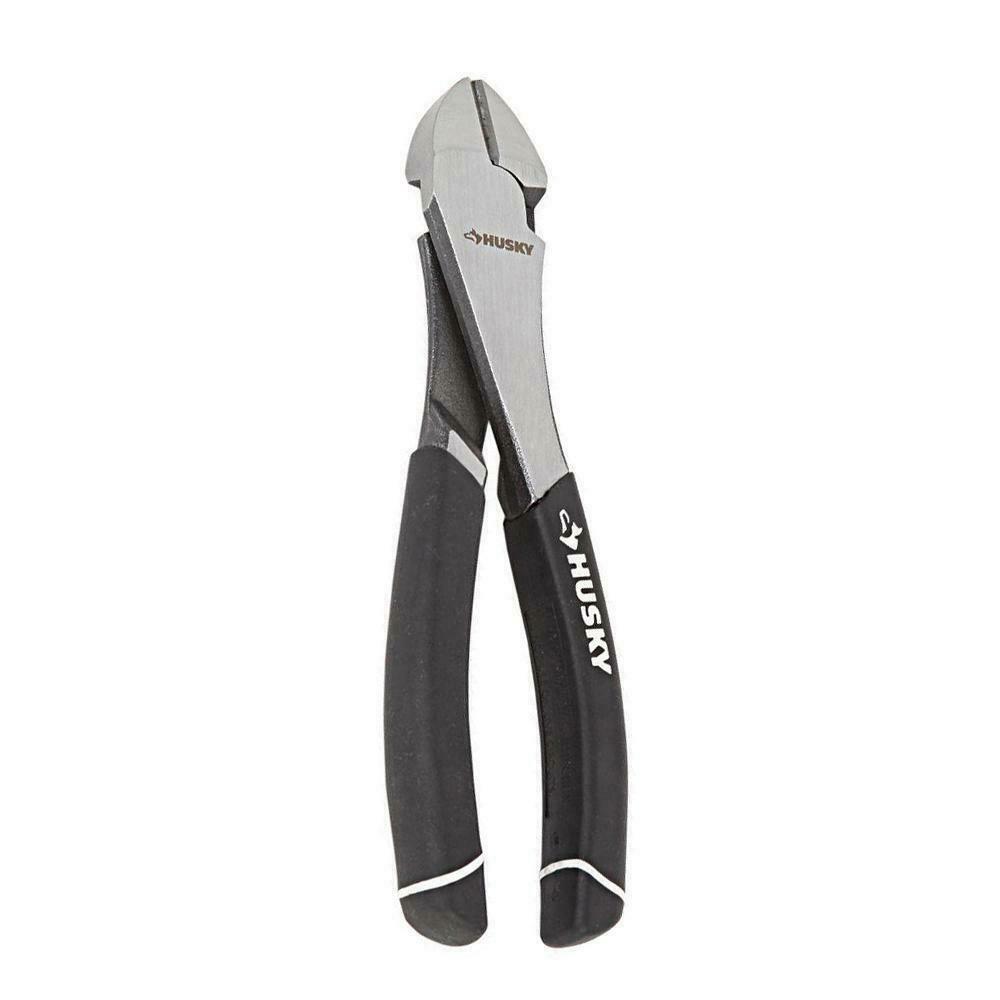 Husky 7 Inch Diagonal Pliers High Leverage Hand Tool Gripping Pulling