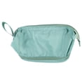 thumbnail image 4 of Bolsa de maquillaje de nailon con diseño de gran apertura, gran capacidad, multifuncional, doble capa, color verde, pequeña, 4 of 14