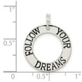 thumbnail image 5 of 925 Sterling Silver Follow Your Dreams Circle Charm Pendant, 5 of 5