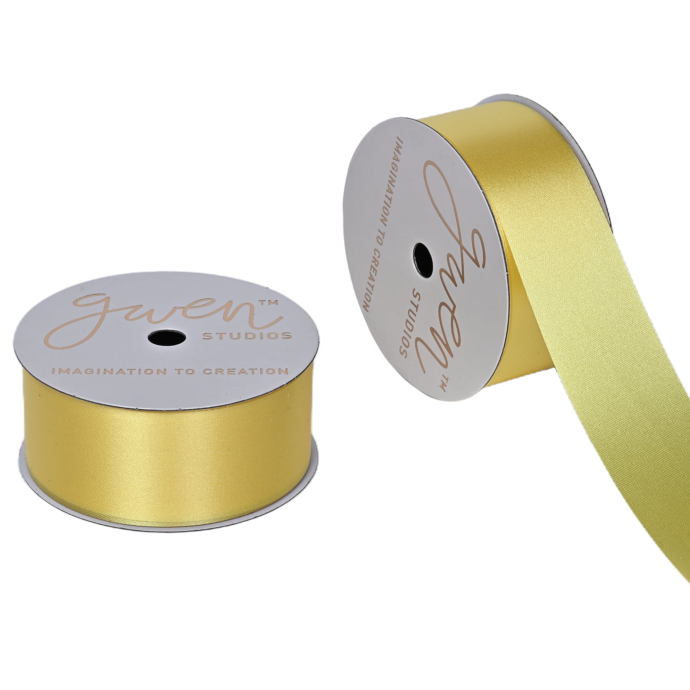 Gwen Studios 1 5/16" Yellow Ace Satin Ribbon, 3 yards