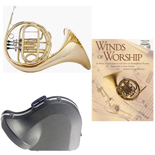 Band Directors Choice Single French Horn in F - Winds of Worship Pack; Includes Student French Horn, Case, Accessories & Winds of Worship Book
