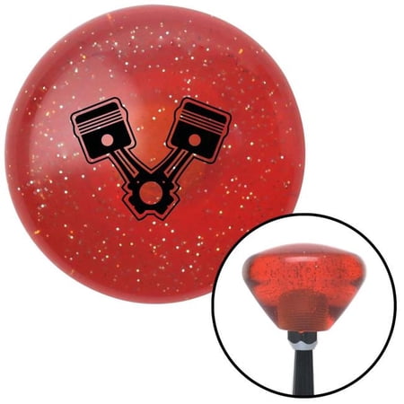 American Shifter Black Pistons Orange Retro Metal Flake Shift Knob with M16 x 1.5 Insert Shifter