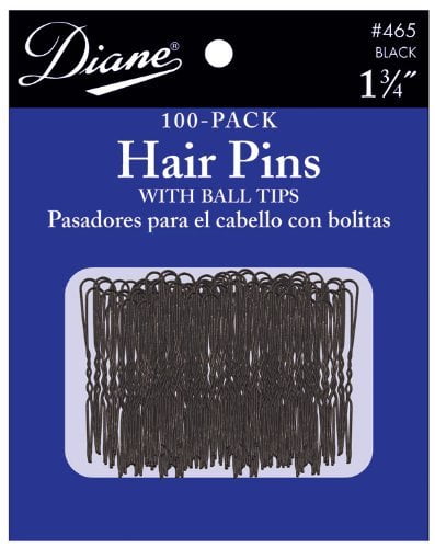Diane Beauty Salon Designer up-dos Hair Pins Holder Assorted Size Black 100pc 