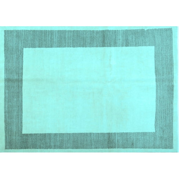 Ahgly Company Indoor Rectangle Solid Light Blue Modern Area Rugs, 2' x 5'