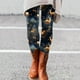 thumbnail image 3 of Leggings de forro polar Gibobby de moda para mujer Pantalones de bota largos elásticos ajustados con estampado navideño informal (Azul, L), 3 of 4