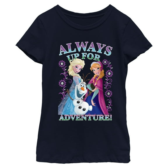 Girls Frozen Always Up For Adventure T Shirt