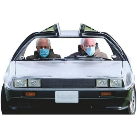 SP12855 80s Back Steel Silver Future Time Machine Sports Car Front Cardboard Cutout Standee Standup