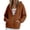 Coffee, variant on Gkeoshab Hoodie Women Solid Cotton Full Zip Up Oversized Hooded Sweatshirt Jacket Adjustable Drawstring Loose Long Sleeve Casual Outerwear With Convenient Side Pockets