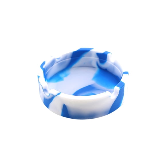 Zzbeans High Temperature Silicone Ashtray, Heat Resistant Rubber Ashtray for Cigarettes, Round Dishwasher Safe Easy Clean Portable Ashtray for Indoor Outdoor Car Home, Blue