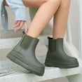thumbnail image 3 of YOURDIARY Women's Short Rain Boots Fashion Waterproof Chelsea Boots Ankle Garden Shoes for Ladies Non Slip Outdoor Work Booties, 3 of 7
