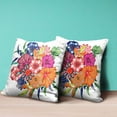 thumbnail image 4 of Amrita Sen Friendship Bouquet Throw Pillow with Removable Cover in White Orange Pink Indigo 20x20, 4 of 5