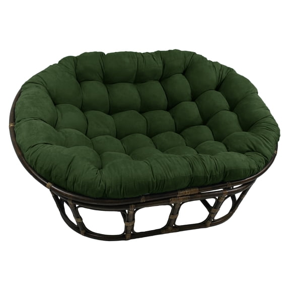 Maykoosh Victorian Vintage Rattan Double Papasan Chair With Microsuede Cushion