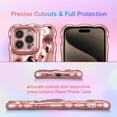 thumbnail image 4 of Case for iPhone 15 Pro 6.1 inch, Cute Solid Color Curly Wave Shape Shockproof Soft Bumper Phone Case, Candy Water Ripple 3D Silicon Slim Pretty Case Non-Yellowing Cover, Rose Gold, 4 of 14