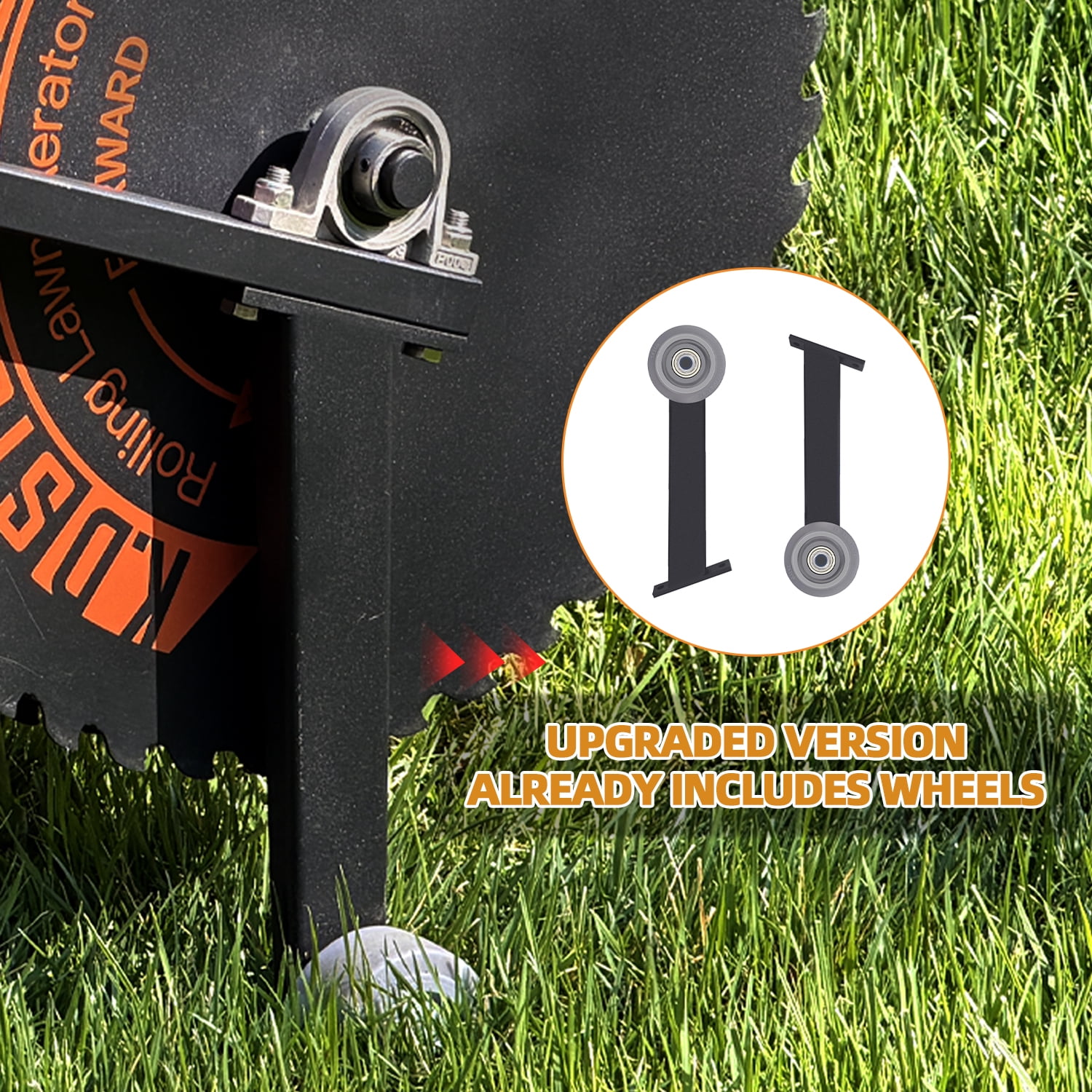 K.D STONEDGE Patented Rolling Lawn Coring Aerator Yard Grass Pulling Plugs Manual Aeration Tool Push Roller Rotary Compacted Garden Soil Loosening