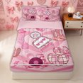 thumbnail image 2 of Erosebridal Y2K Western Style Zipper Queen Comforter Set with Fitted Sheet and 2 Pillowcases for Girls, Retro Cowgirl Disco Print Zipper Bedding Set, Pink Reversible, 4 Pieces, 2 of 7
