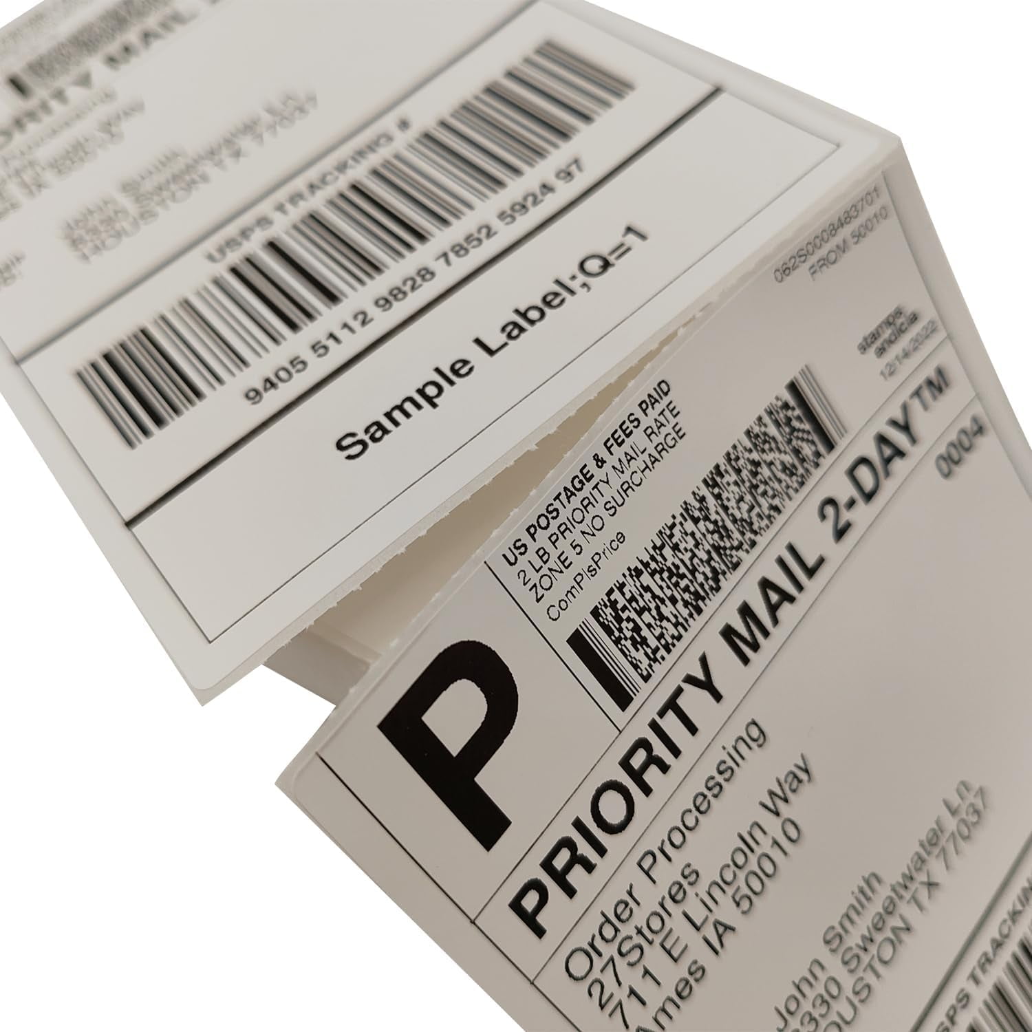 4x6 (100x150mm) Fanfold Direct Thermal Shipping Labels (2 Stacks | 4000 Labels)