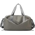 thumbnail image 1 of CHAO Bolsa de gimnasio para mujer, pequeña bolsa de viaje con compartimento para zapatos, bolsa de lona para deporte, fin de semana, yoga, natación, color negro y gris, 1 of 5