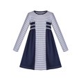 thumbnail image 1 of Robe Fille Manches Longues Rayée en Coton Bleu Marine Décontractée 3 Ans, 1 of 1