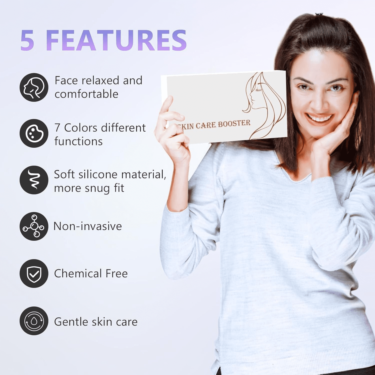 Cordless 7-Color LED Face Mask, Rechargeable & Wearable Light Device for At-Home Spa and Facial Wellness Routines, Full Face Coverage