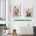 thumbnail image 6 of Framed Colorful Wildflower Canvas Wall Art Set Of 3 Flowers Pictures Prints Flowers Printing Floral Watercolors Flower wall Decor Living Room Girls Bedroom Bathroom, 6 of 6